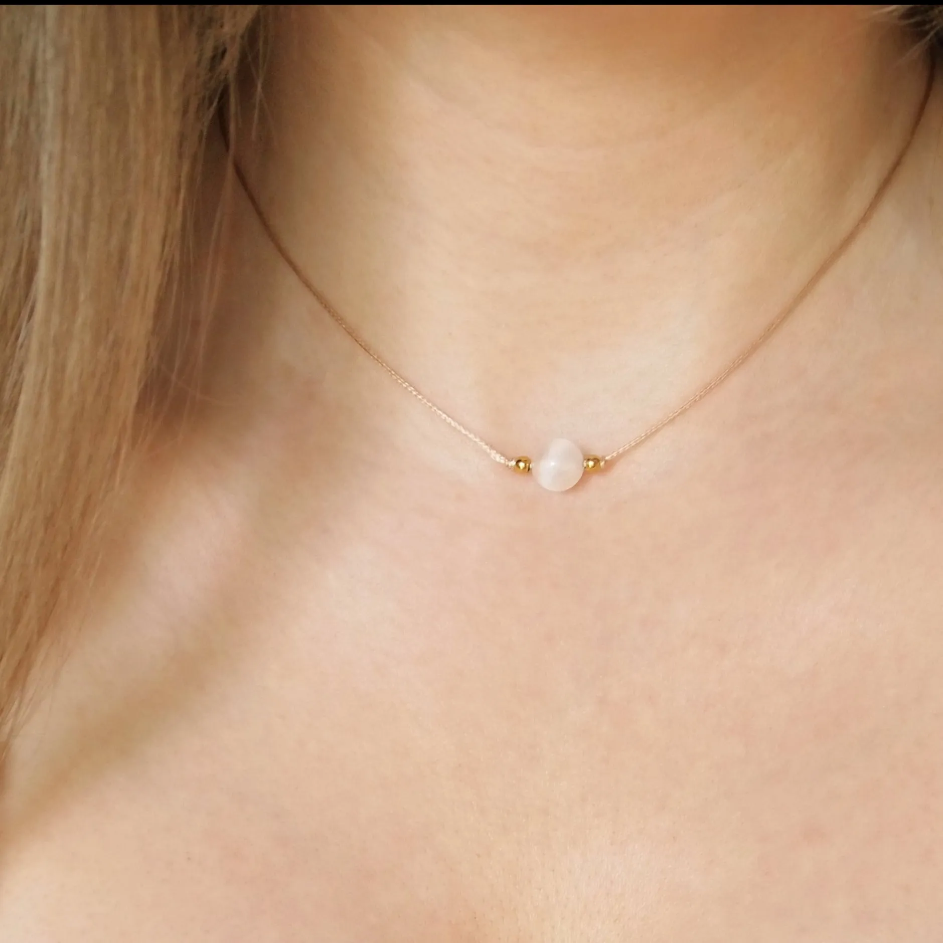 Selenite cord necklace