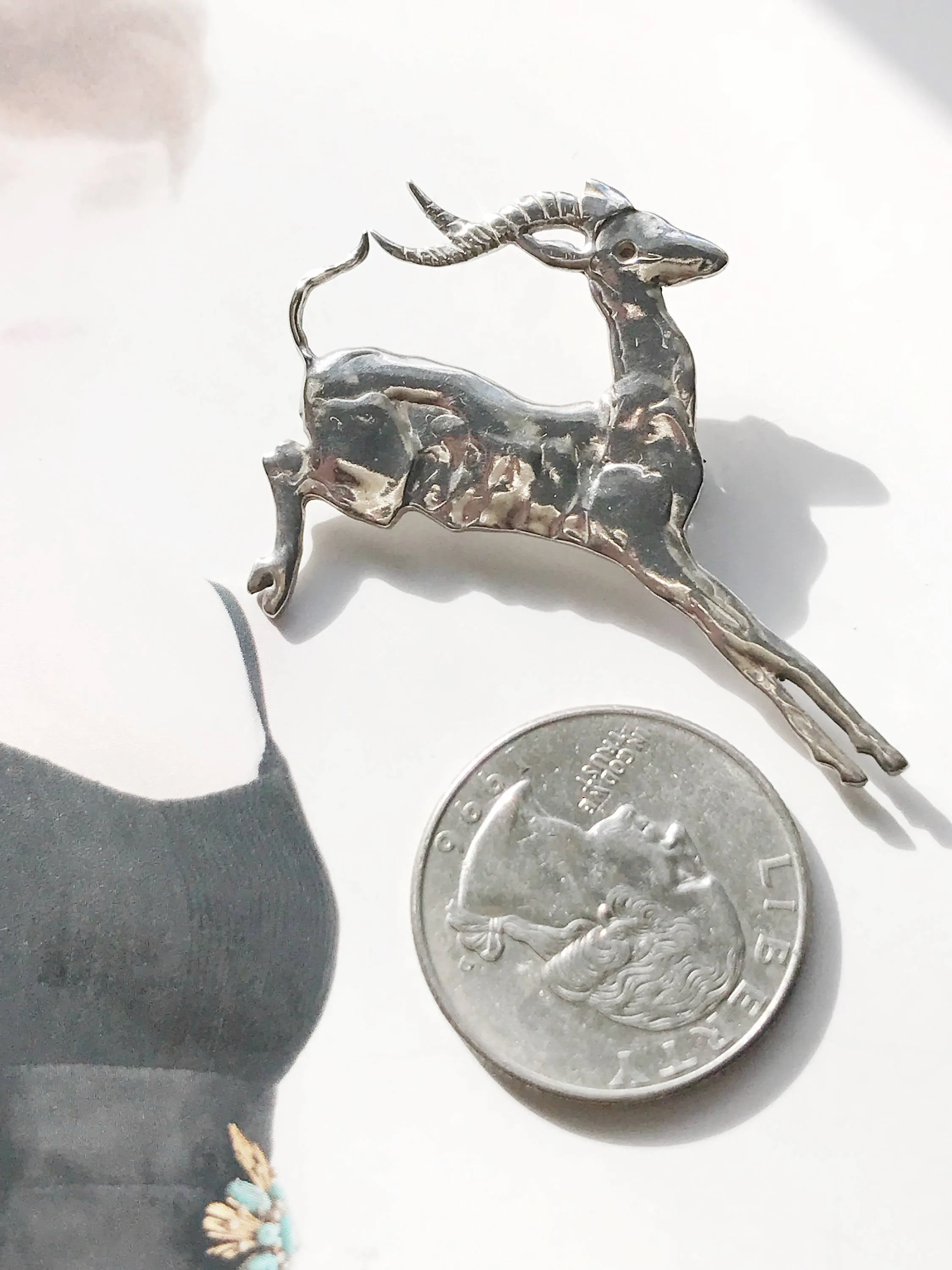 Silver Antelope Pin
