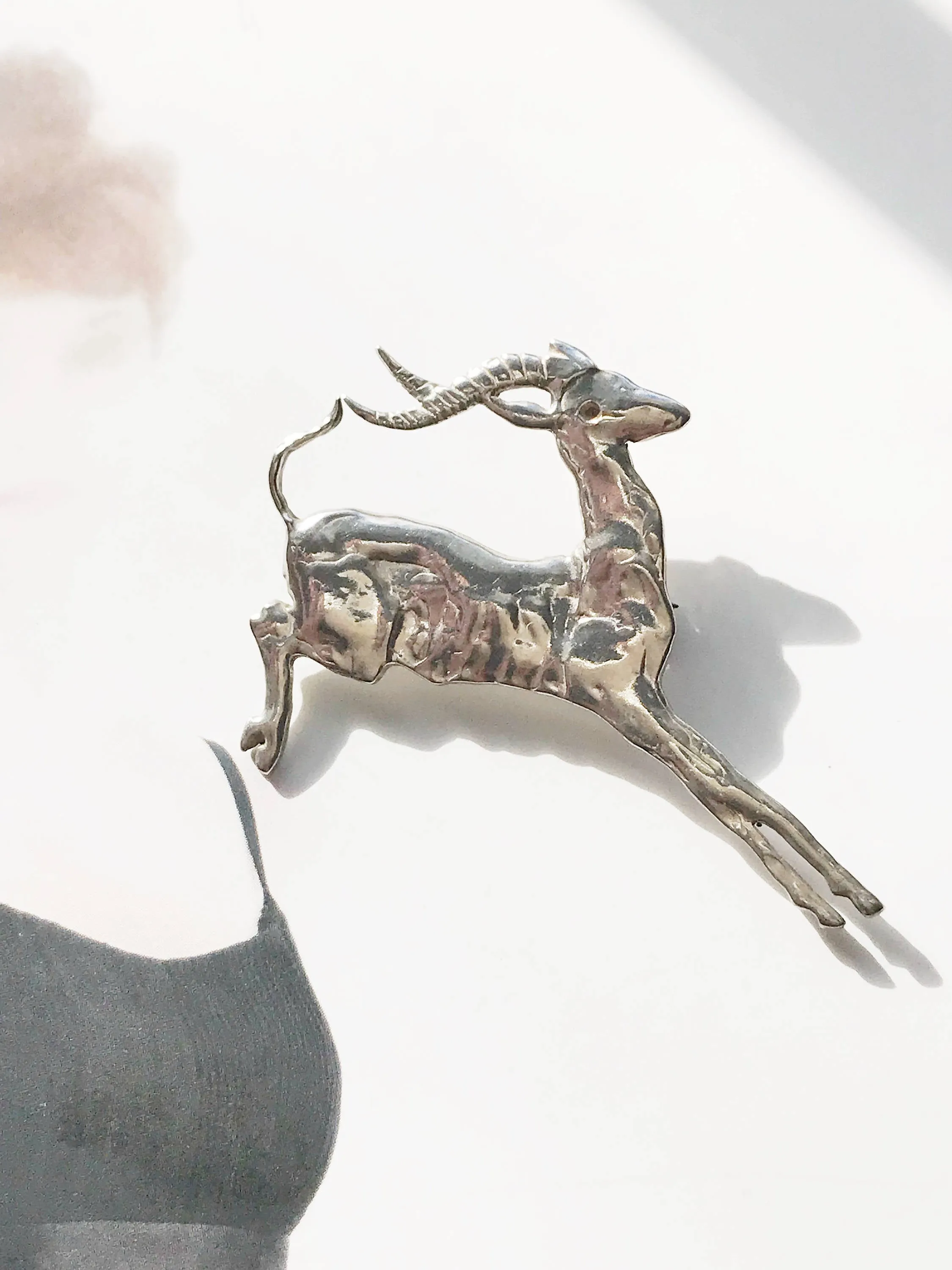 Silver Antelope Pin