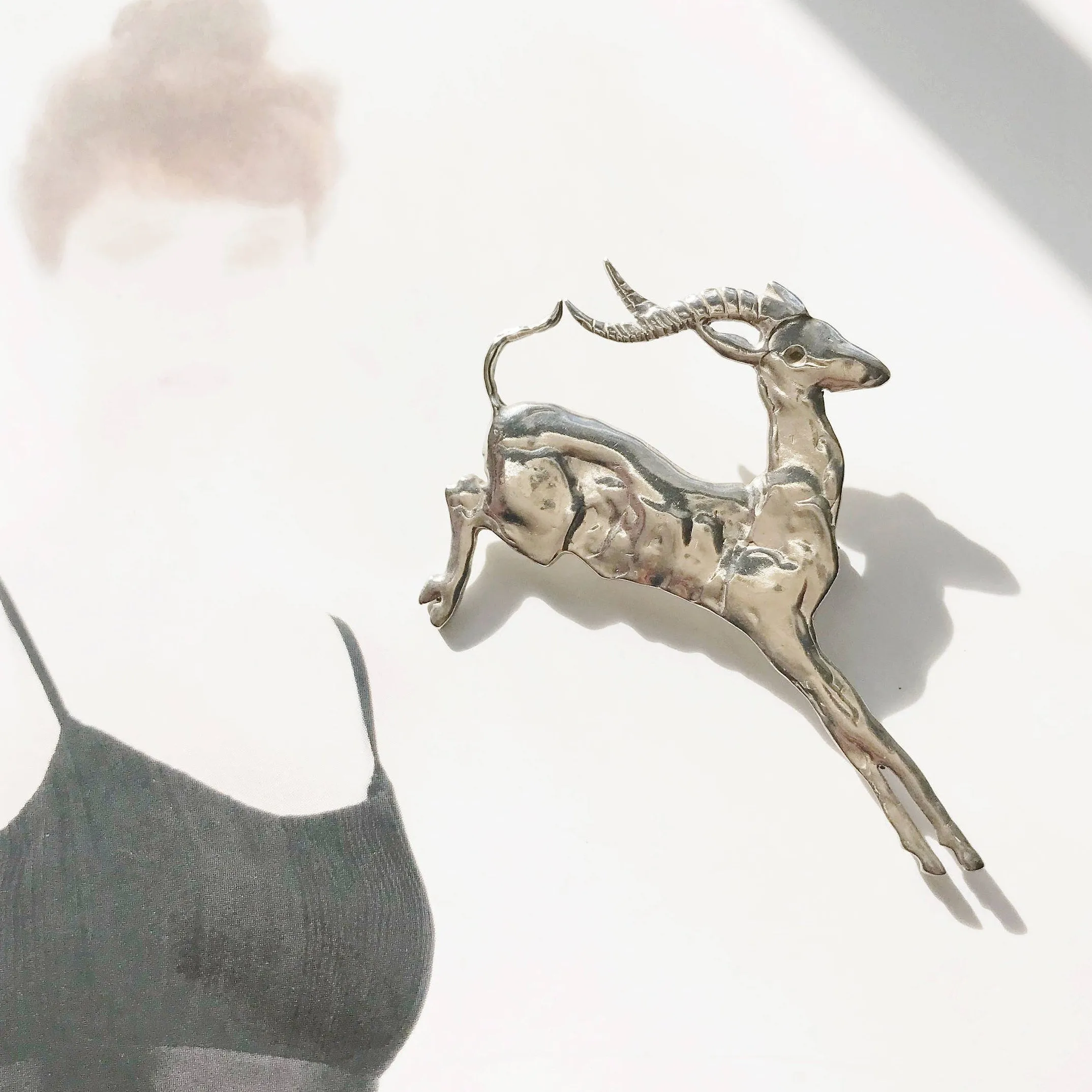 Silver Antelope Pin