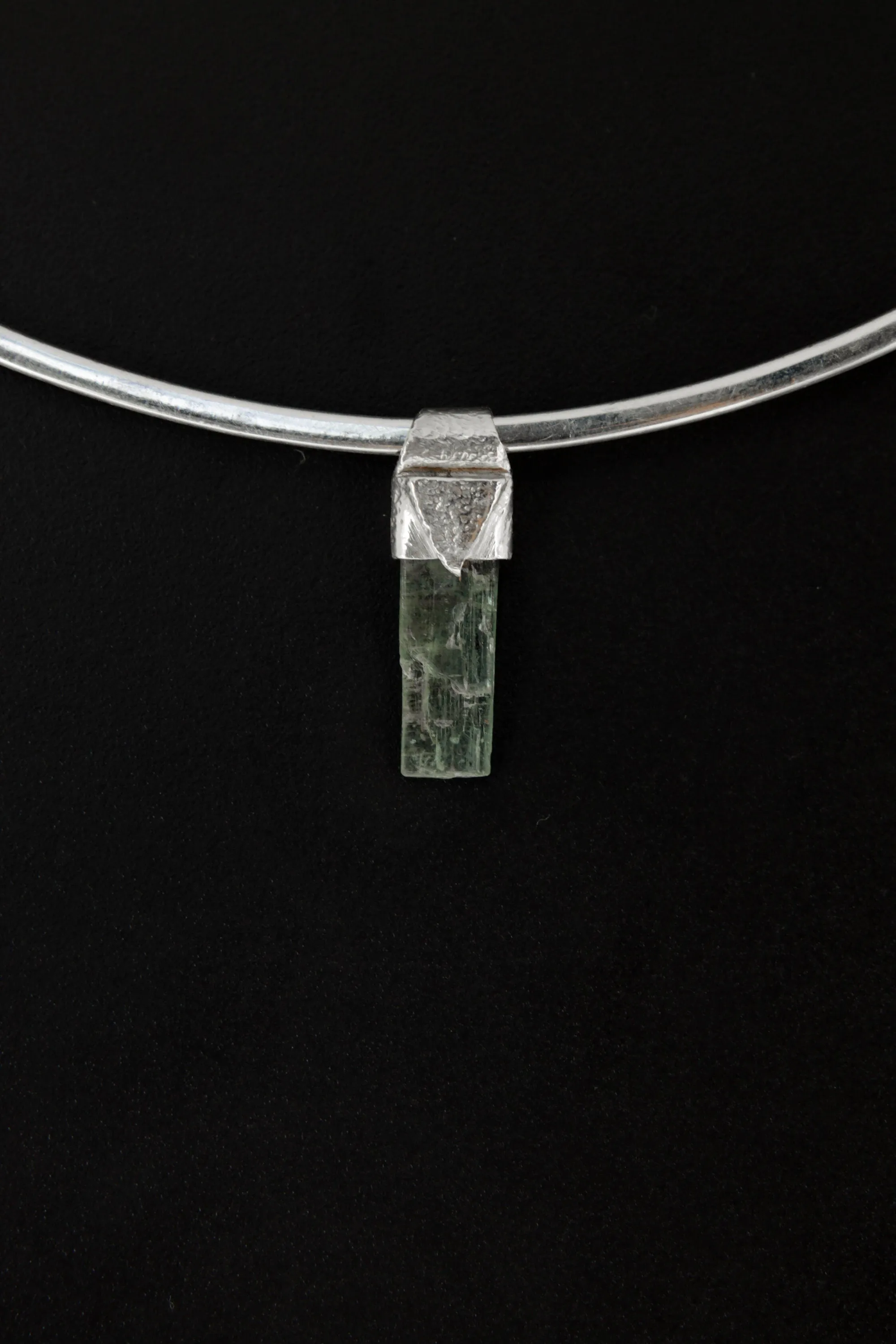 Small Natural Gem Aquamarine Stack Pendant, Organic Textured 925 Sterling Silver, Throat Chakra, Aquarius Zodiac, Clarity and Communication