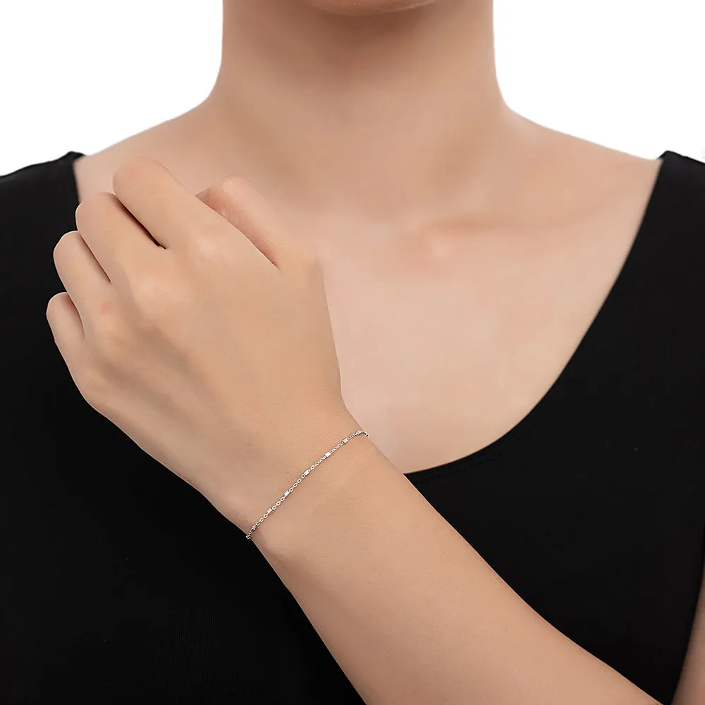 Sterling Silver Square Beads Bracelet