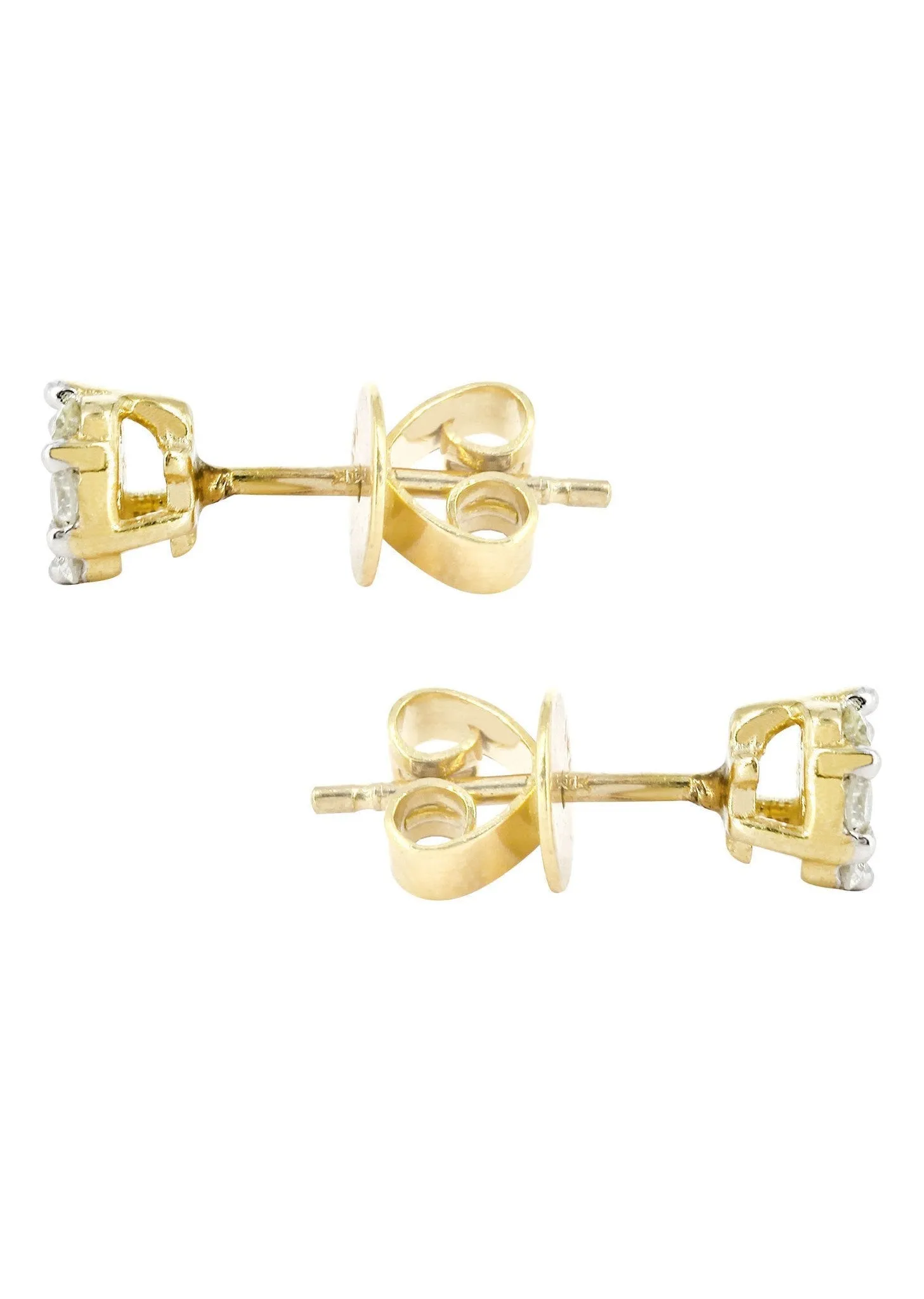Stud Diamond Earrings For Men Illusion Set | 14K Yellow Gold | 0.43 Carats