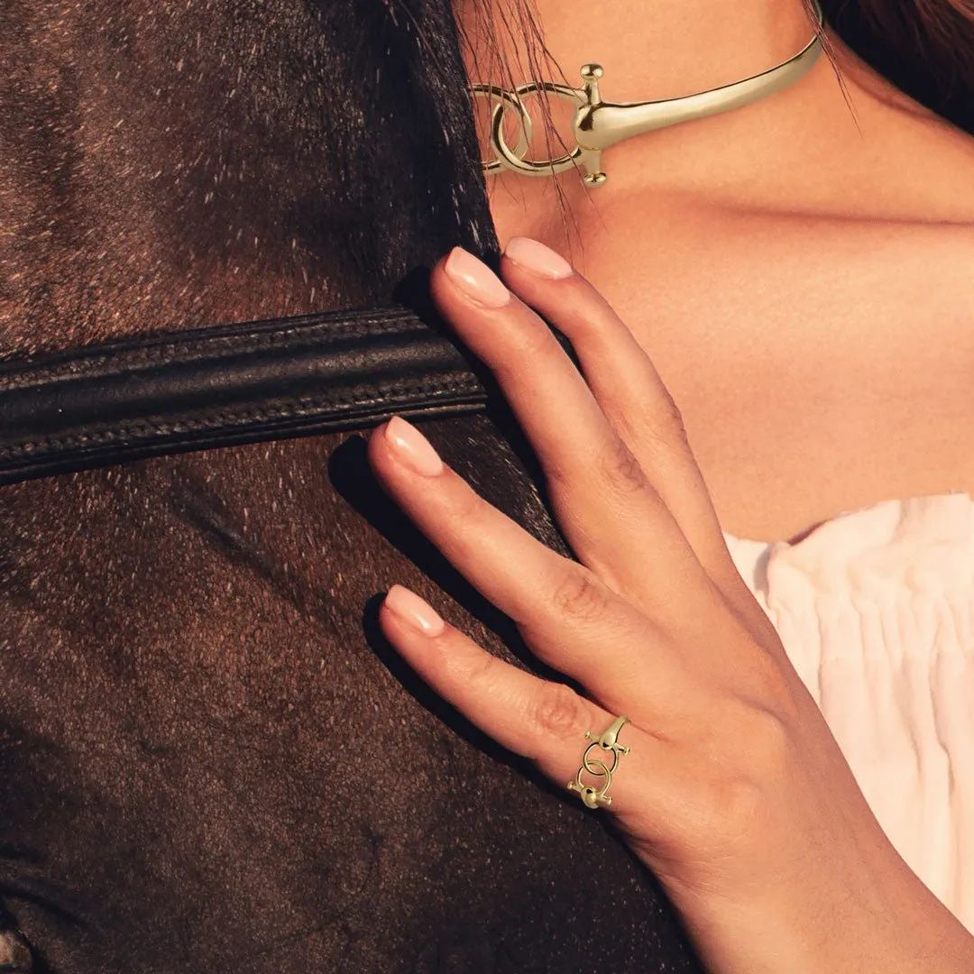 Talisman - Horse Bit 14K Gold on Brass Choker Necklace
