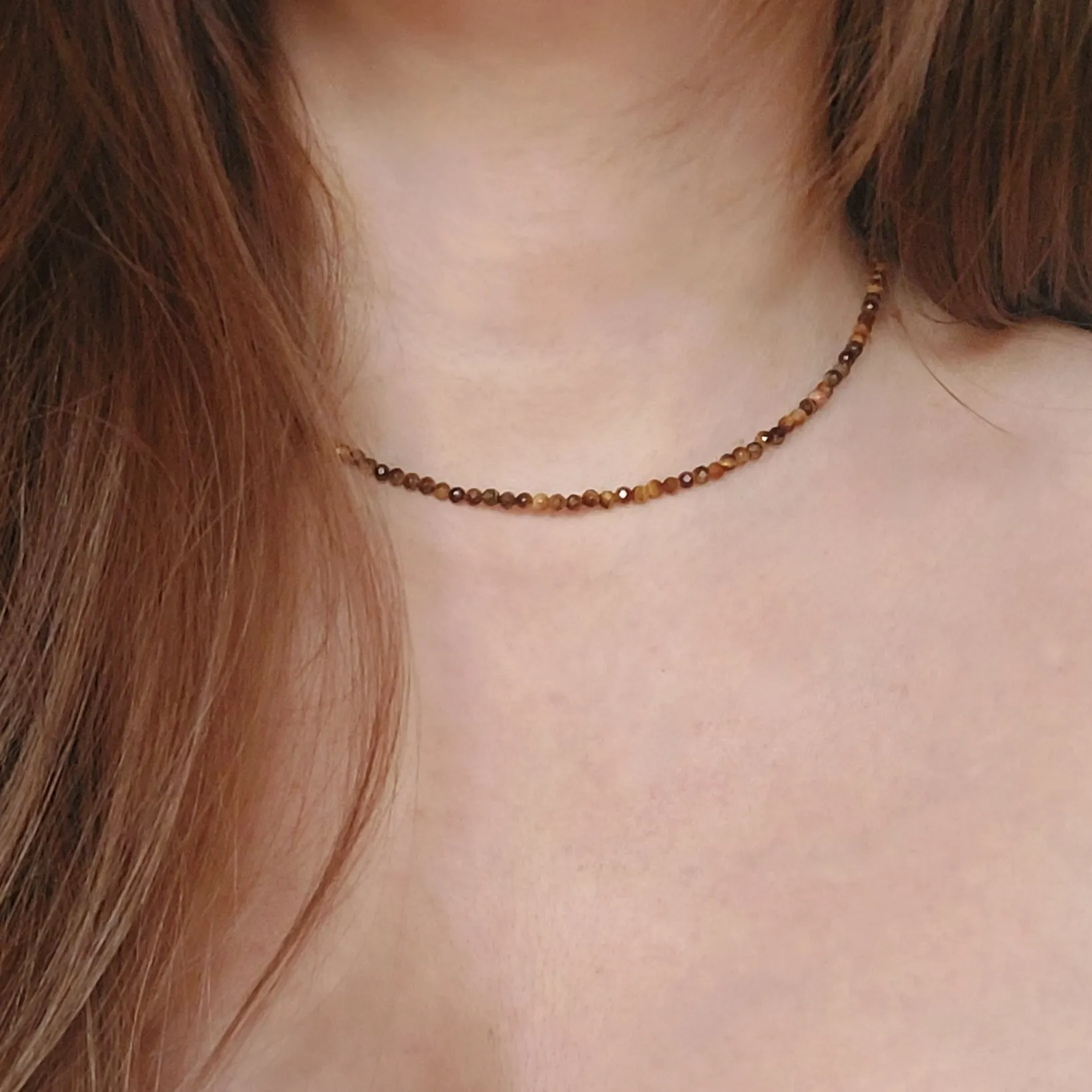 Tigers eye beaded choker