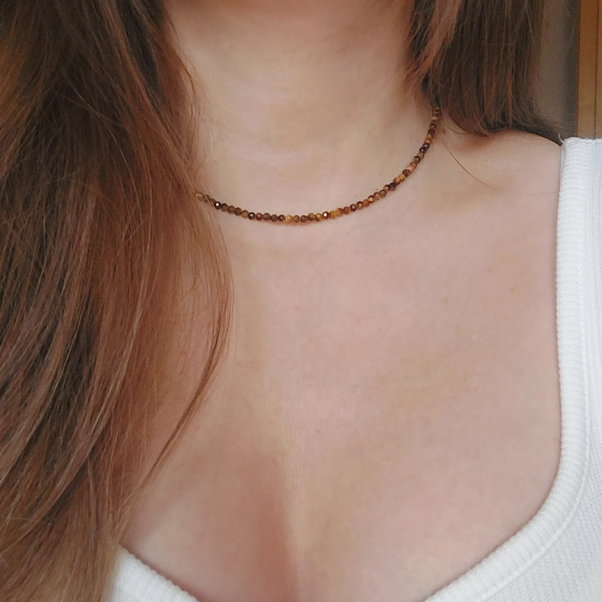 Tigers eye beaded choker