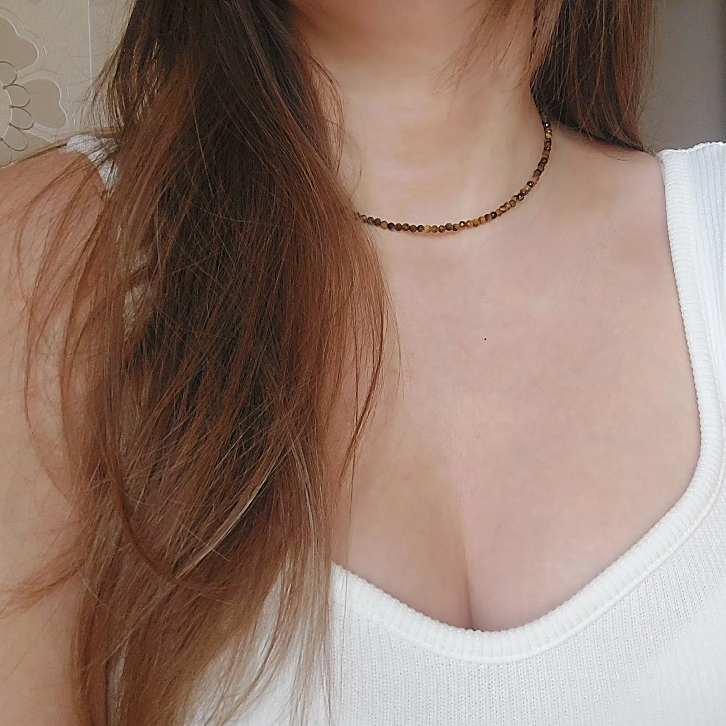 Tigers eye beaded choker