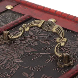 Vintage Wooden Jewelry Box, 8.7 x 6.3 x 6.3in Case Holder Necklace Earrings Storage Box Organizer with Mirror for the Wedding or a Personalized Jewelry Box or Gift Box