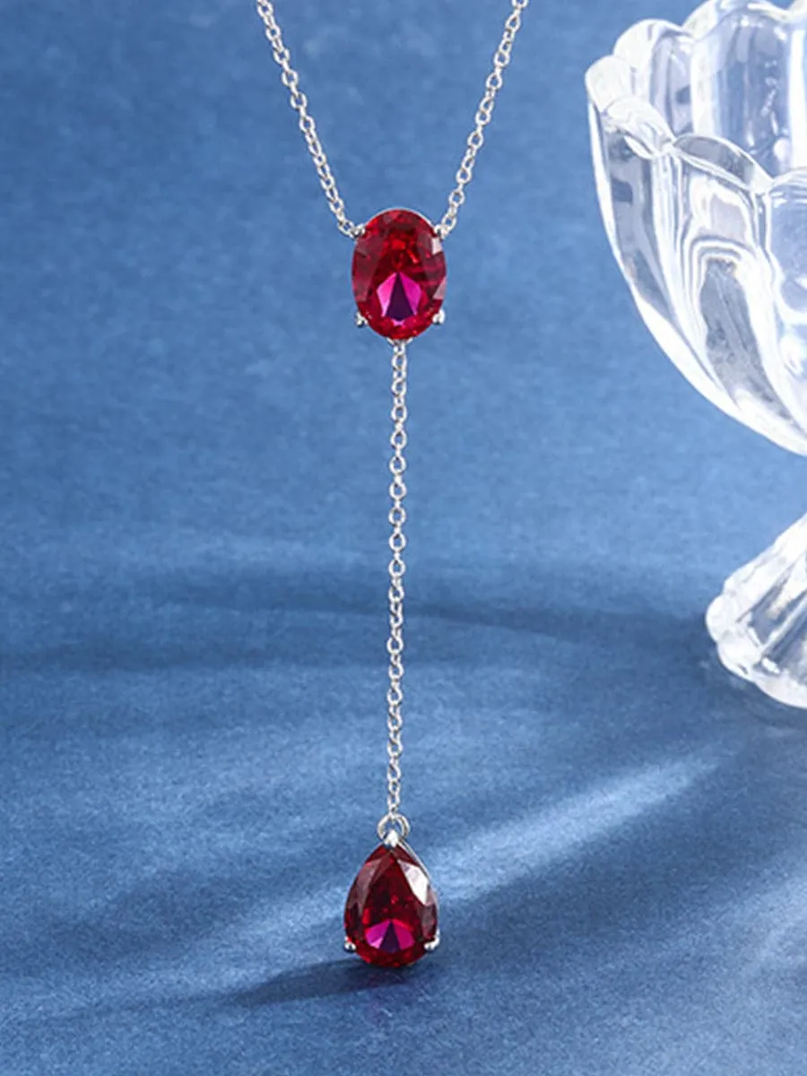 Waterdrop Zircon Earrings Necklace Lucky Set MSN110820
