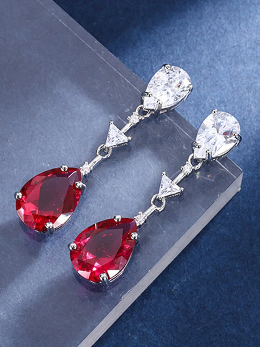 Waterdrop Zircon Earrings Necklace Lucky Set MSN110820