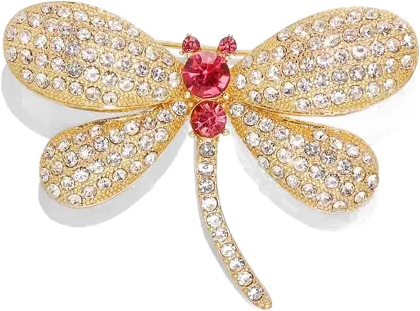 Women's Crystal Dragonfly Brooches Elegant Rhinestone Animal Statement Brooch Pins Fashion Jewelry Accessories for Women Girl Gift