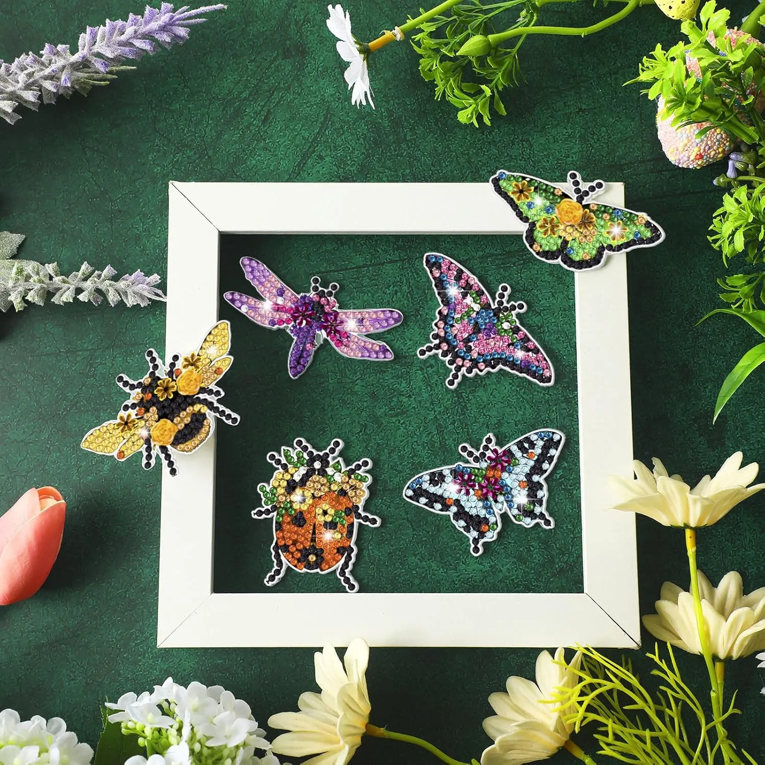 Yuxung DIY Diamond Painting Brooch Vintage Insect Diamond Painting Pins Insect Art Brooch for DIY Crafts Wedding Party Gift